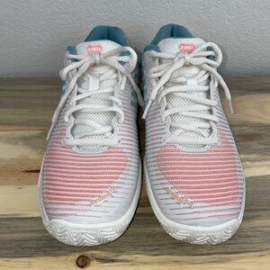 K-Swiss Pickleball Shoes Hypercourt Women's Size 9 White Peach Teal